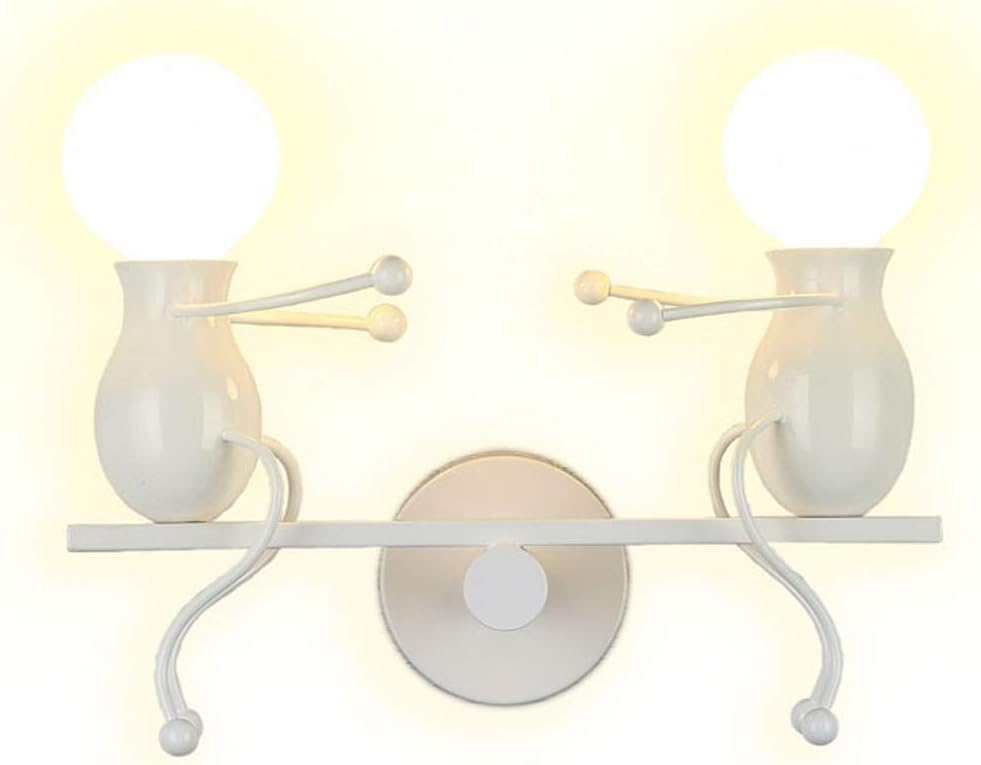 Prоduсt Dеаl SOUTHPO LED Wall Light Fixtures Childhood Seesaw Double Little People Wall Lamps Bedroom Modern Creative Decor Doll Bedside Lamp Gift Children Cartoon Mini Wall Sconces Lighting Indoor 2×E26 White