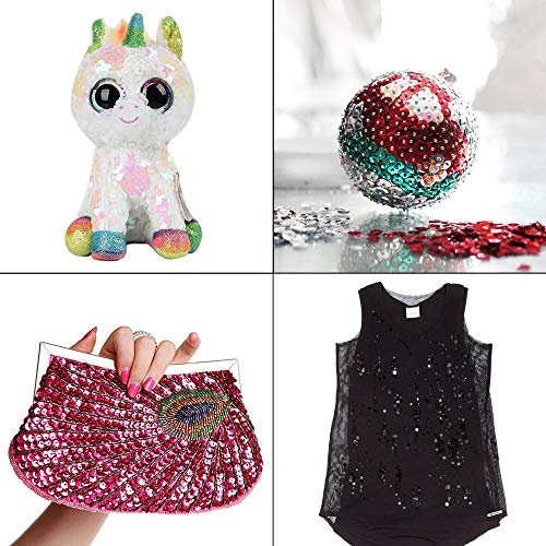 image for CCINEE Loose Sequins,Bulk 24 Assorted Color Rainbow Round Cup Sequins 