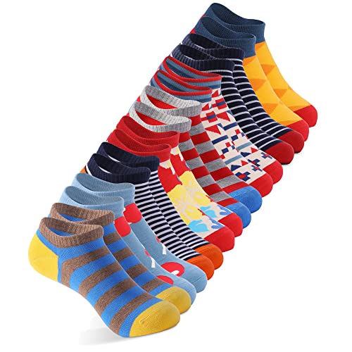 HHX YONLEE No-Show Low-Cut Striped patterned Casual Socks 8/10 Pairs Gift Box