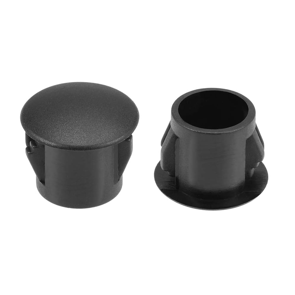 Sourcing Map Hole Plugs Black Plastic 10mm (3/8-inch) Snap In Locking