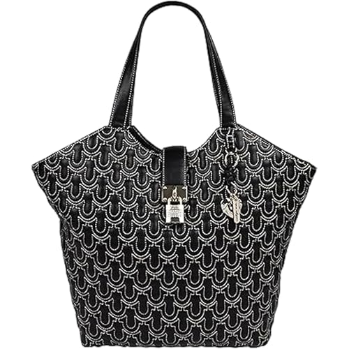 Bolso Tote True Religion con detalle de candado negro miniatura 1