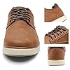 festooning Mens Casual Dress Shoes Loafers for Men Casual Sneakers Shoes Lace Up Comfortable Oxfords Slip on Brown Size 9 #4