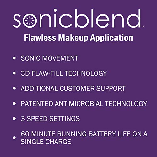 Michael Todd Beauty Sonicblend Makeup Brush – Antimicrobial, Rechargeable – For Liquid, Cream, and Powder Based Make Up – For All Skin Types