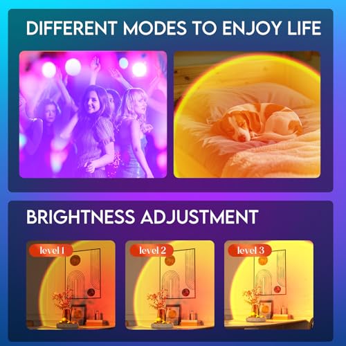 SEMRYICO Sunset Lamp Projector with Remote & Button Control – Multi-Color RGB — view 5