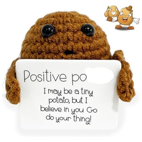 NyaSaa Mini Knitted Potato Doll with Positive Card Cover