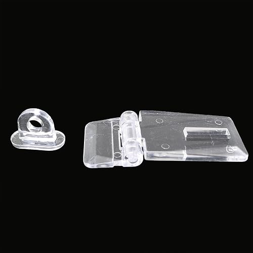 Miniatura 3 de 4 juegos de hebillas de cierre de bisagra de acrílico de 0.98 x 1.97 pulgadas para mini puertas, joyero, mini gabinete