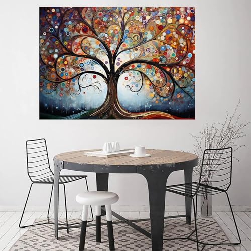 Decoration pour le maison : grand tableau d'arbres sans cadre