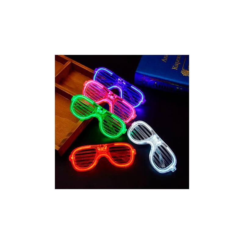 Vasara Lote 20 Gafas de colores LED - Gafas Luminosas LED Baratas Fiestas Bodas Fiestas - Gafas con luces Neon
