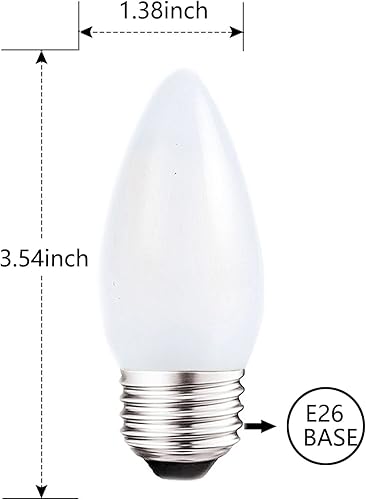 Miniatura 3 de Bombillas LED de candelabro esmeriladas E26 de base media 2W regulables, luz blanca suave 3000K equivalente a 25W, bombillas LED decorativas de vela