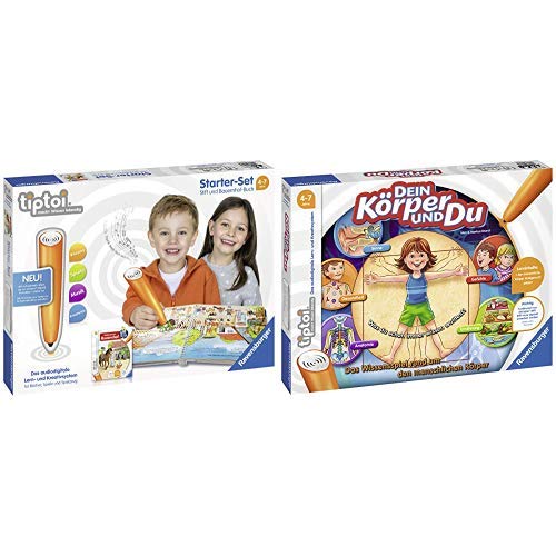 Ravensburger Tiptoi 00804 Starter-Set: Stift und Bauernhof-Buch, bunt & 00560 - Tiptoi Dein Körper und du