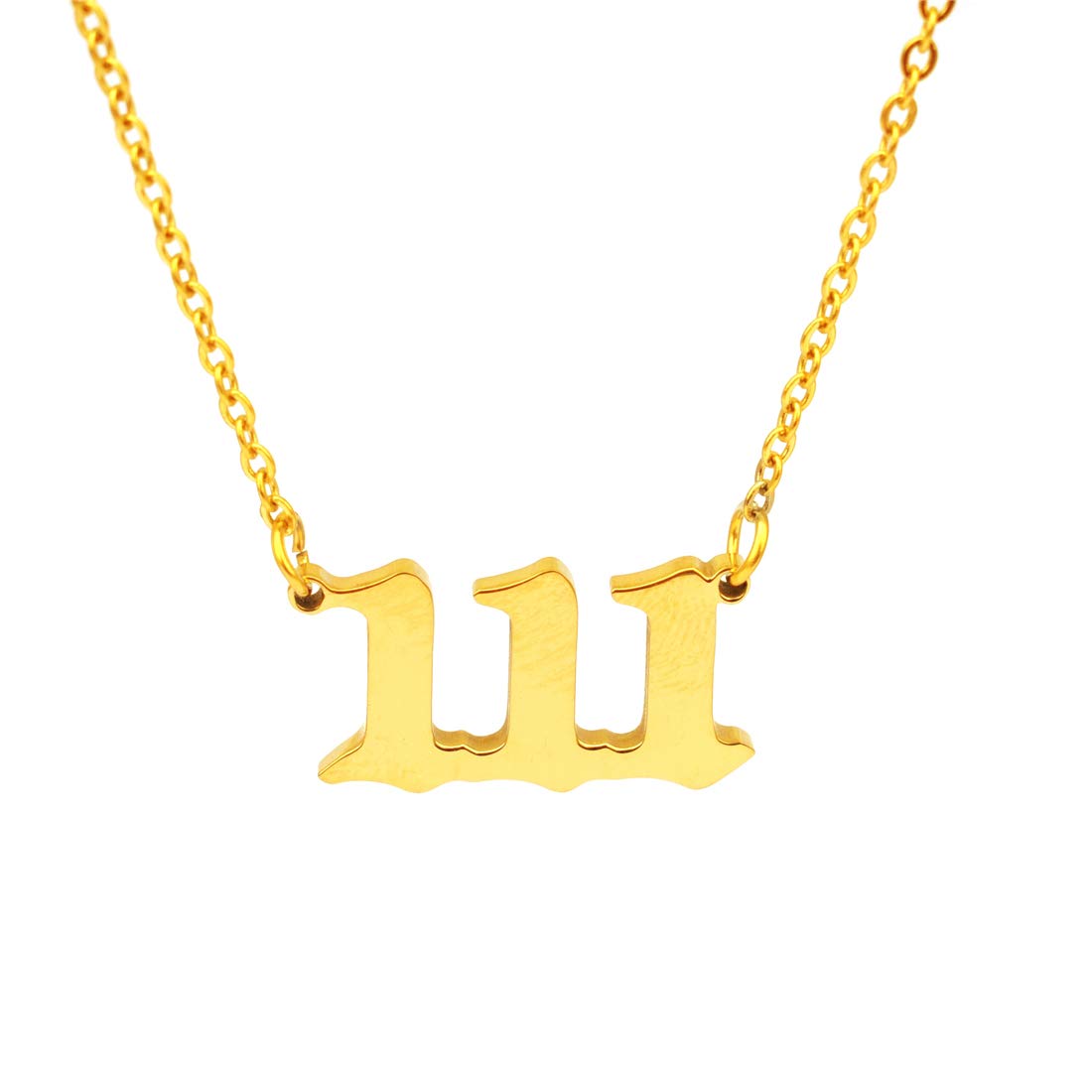 HUTINICE Angel Number Necklace, 18K Gold Plated Dainty 111 222 333 444 555 666 777 888 999 Pendants Choker Necklace For Women Numerology Minimalist Jewelry