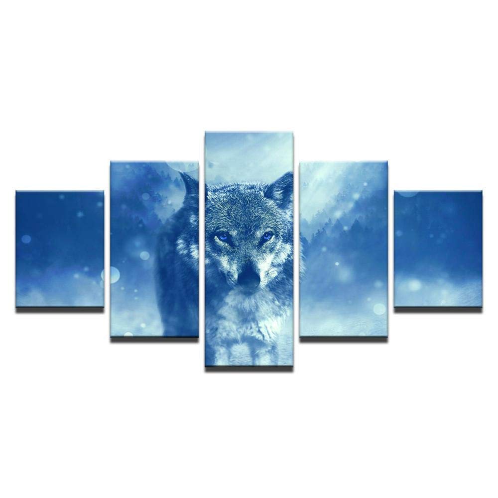 Art abstrait de loup sur toile premium pour grand salon