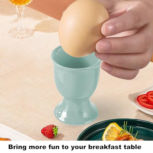 BEKKLPOU 6 Eierbecher Set, Porzellan Eierbecher Eierhalter Geschirr Frühstück Eierhalter Farbe Porzellan Eierständer Niedliches Eierbecher Set Eierbecher Halter, Für Küche Haus Restaurant – Bild 3