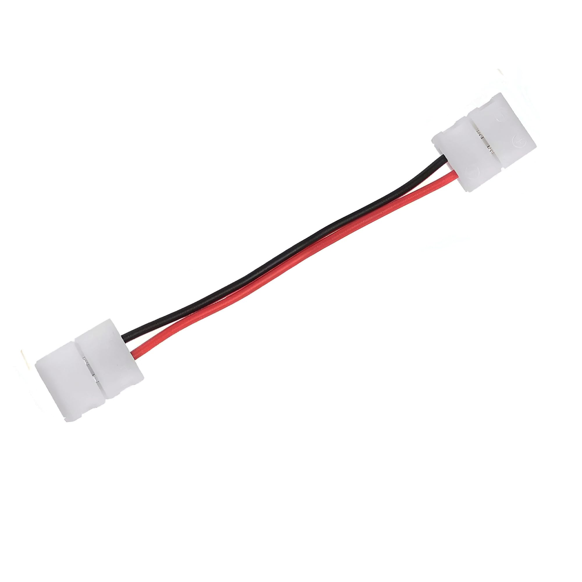LEDSone 5pcs/Pack Strip to Strip with Wire Solderless Snap Down 2Pin Conductor LED Strip Connector for 8mm Wide 3528 2835 Single Color Flex LED Strips