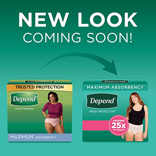 Depend Fit-Flex Adult Incontinence Underwear For Women, Disposable, Maximum Absorbency, X-Large, Blush, 26 Count #TOP1