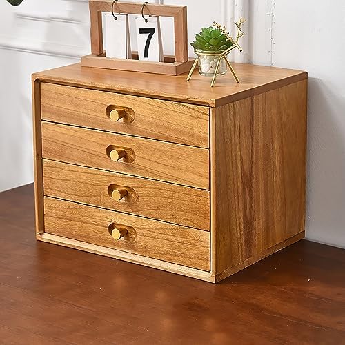 Solid Wood Multi-Layer Desktop Drawer Organizer, Durable File Storage Box for Office & Study, Sturdy Design for Files, Supplies & Accessories