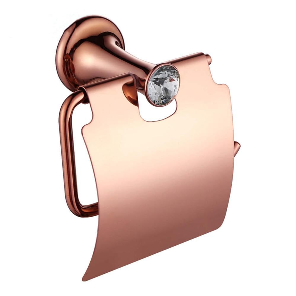 LCANALLYMS Wall hooks, Coat Hook Bathroom Hooks Rose Gold Brass Hardware Sets Towel Rack Bath Toilet Toothbrush Holder Paper Robe Accessories,A(Tissue Holder)