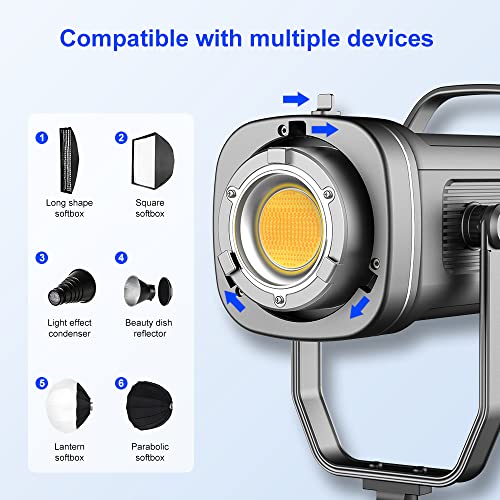 Image of GVM 150W LED Video Light 2700K~7500K Video Light Photography Studio Light Kit with Lantern Softbox & Stand, CRI97+TLCI97 with 8 Lighting+Custom Effects for Outdoor Shoot YouTube Videos