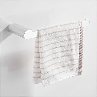Hand Bathroom Towel Rack Self Adhesive, Bathroom Single Bathroom Towel Rack Bar No Drill, Wall Mounted Aluminium Shower Bathroom Towel Rack for Bathroom, Kitchen, Lavatory, Hotel