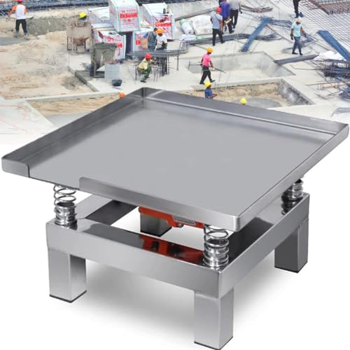 XCSCUK Table vibrante en béton, Mini Table vibrante en Acier Inoxydable, vibrato à Plaque Plate en béton 3000 TR/Min, pour éliminer Les Bulles (35 * 35 * 22cm)