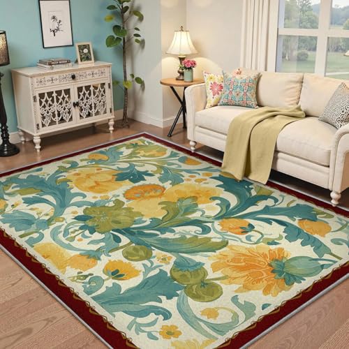 Tapis de salon 100x150cm lavable antidérapant bohème - 2
