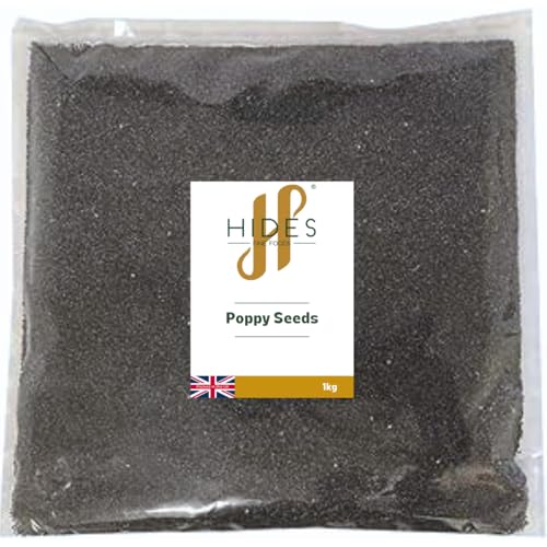 Hides Fine Foods - Poppy Seeds 1kg - GMO Free - Suitable for Vegetarians - Baking - Bread - Rolls - Muffins - Cakes - Pastries - Breakfast - Salads - Seed Mixes