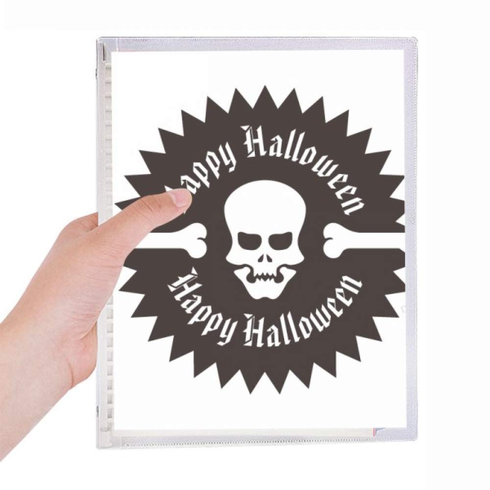 Carnet de notes en spirale Halloween à motif crâne circulaire format A5 - 5