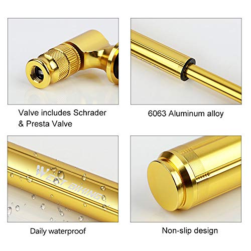 Bomba de bicicleta, Romacci Bomba de ar portátil de bicicleta 160 PSI Bomba de ar de ciclismo Bola d