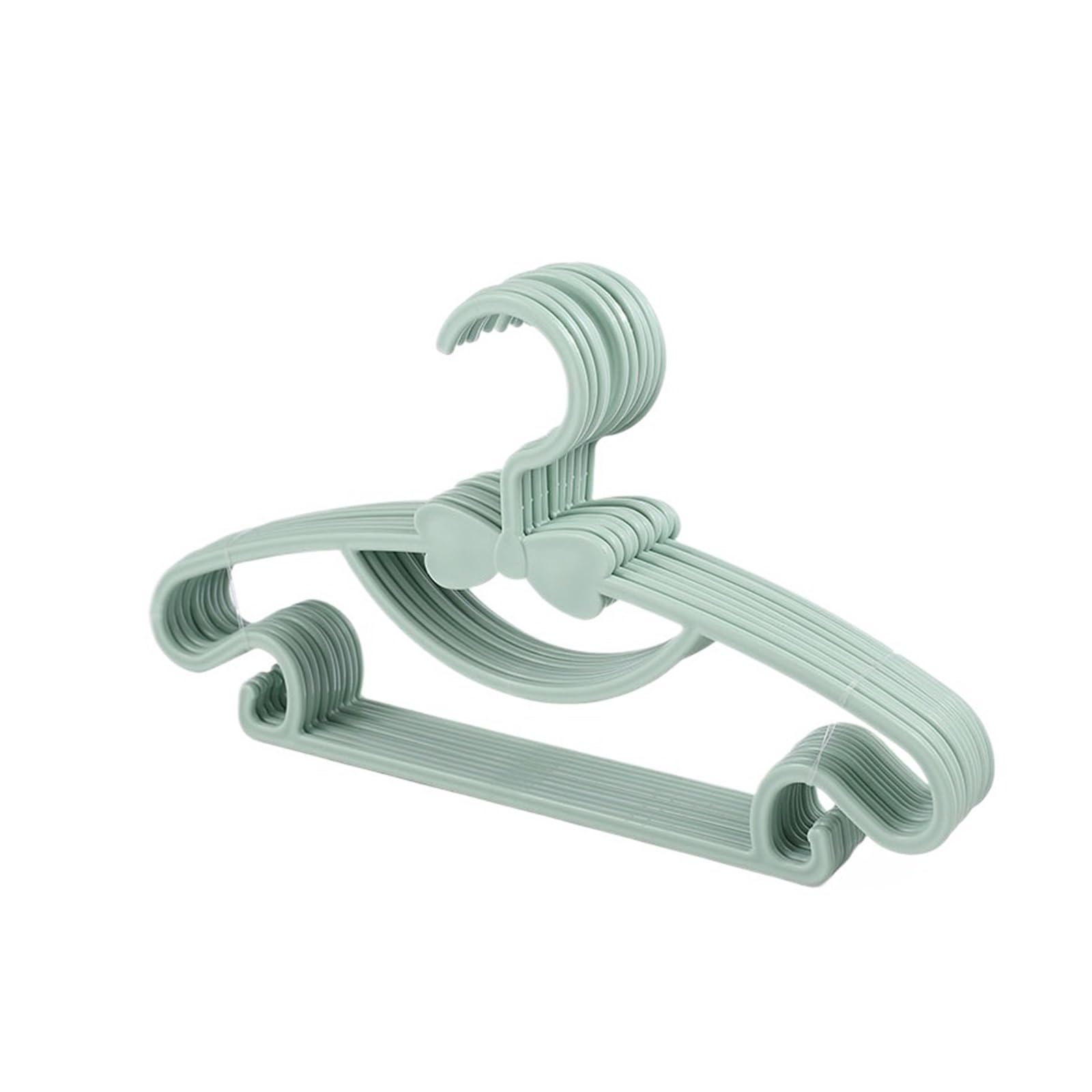 10pcs Clothes Hanger Racks Portable Plastic Display Hangers Windproof(Wgreen)