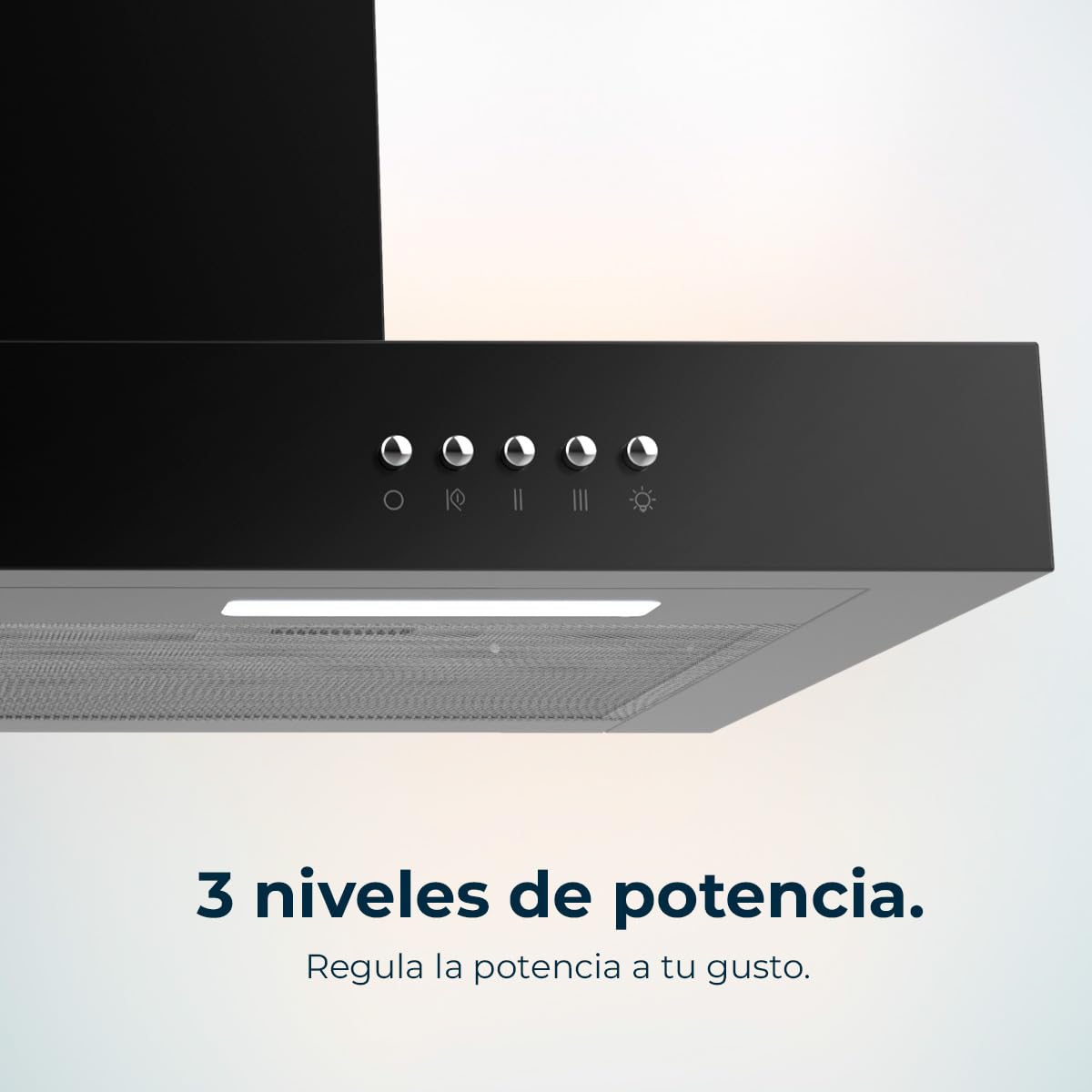 Cecotec Hotte Aspirante 60 cm Type T Bolero Flux TM 606500 Black A. Moteur 165W, Finition en Noir, Aspiration 650m3/h, Contrôle Mécanique, 3 Niveaux de Puissance, Éclairage et Filtre à Charbon