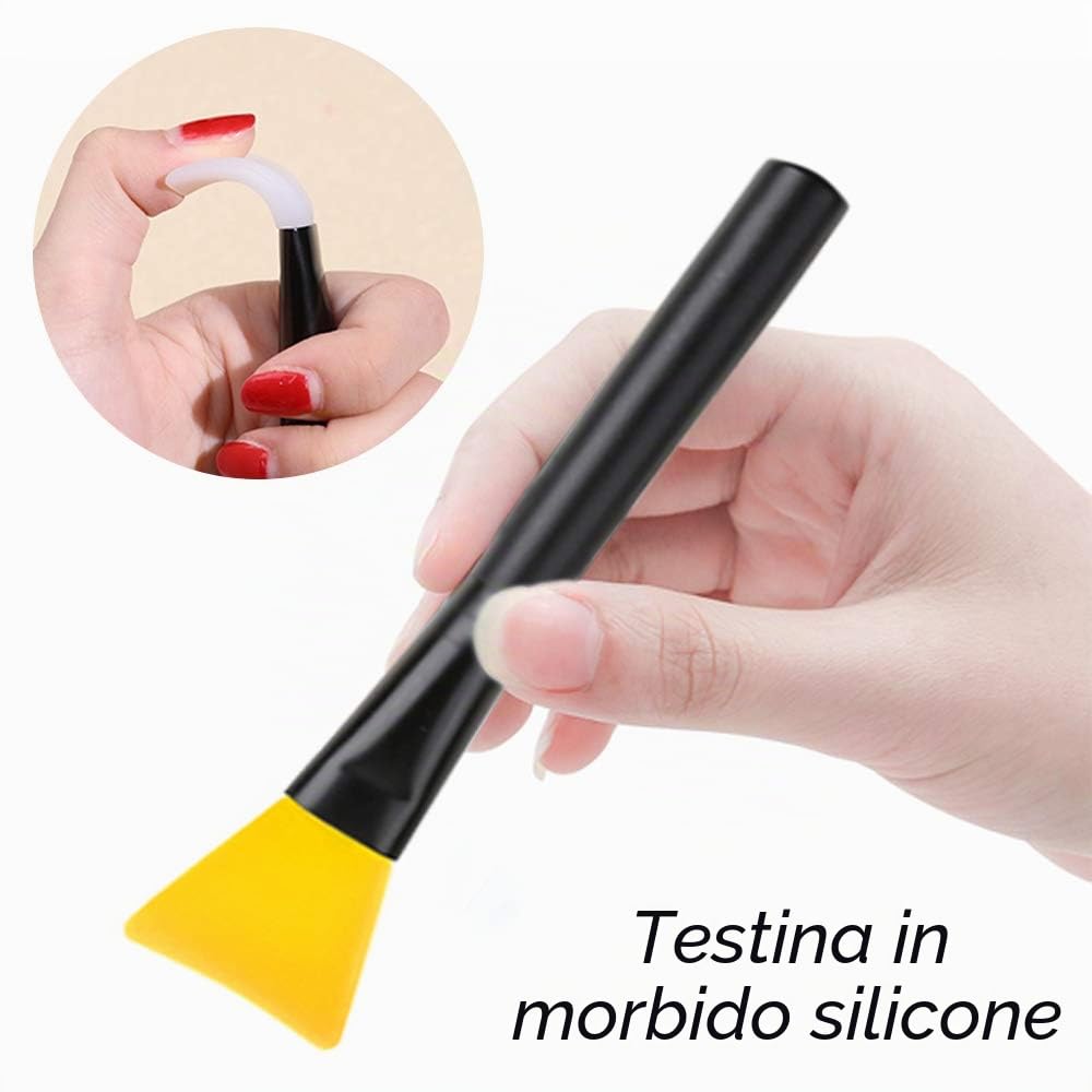 12 pezzi di pennelli magici in silicone con applicatori per resina epossidica per pittura fai da te, miscelazione e applicazione su bicchieri glitterati, tazze in acrilico, tazza