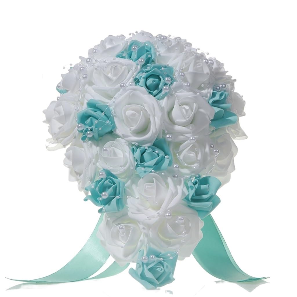 Bouquet de mariée cascade rose bicolore pour une cérémonie de mariage romantique