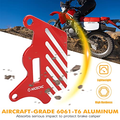 Nicecnc Red Front Brake Caliper Guard Cover Protector 6061-T6 Billet Aluminum Cnc-Machined Compatible With Honda Xr650L 1993-2022 #TOP2
