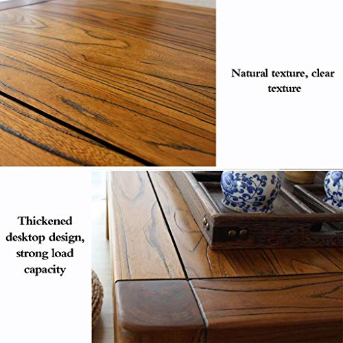 Table basse bois massif orme pour petit balcon et tatami - 8
