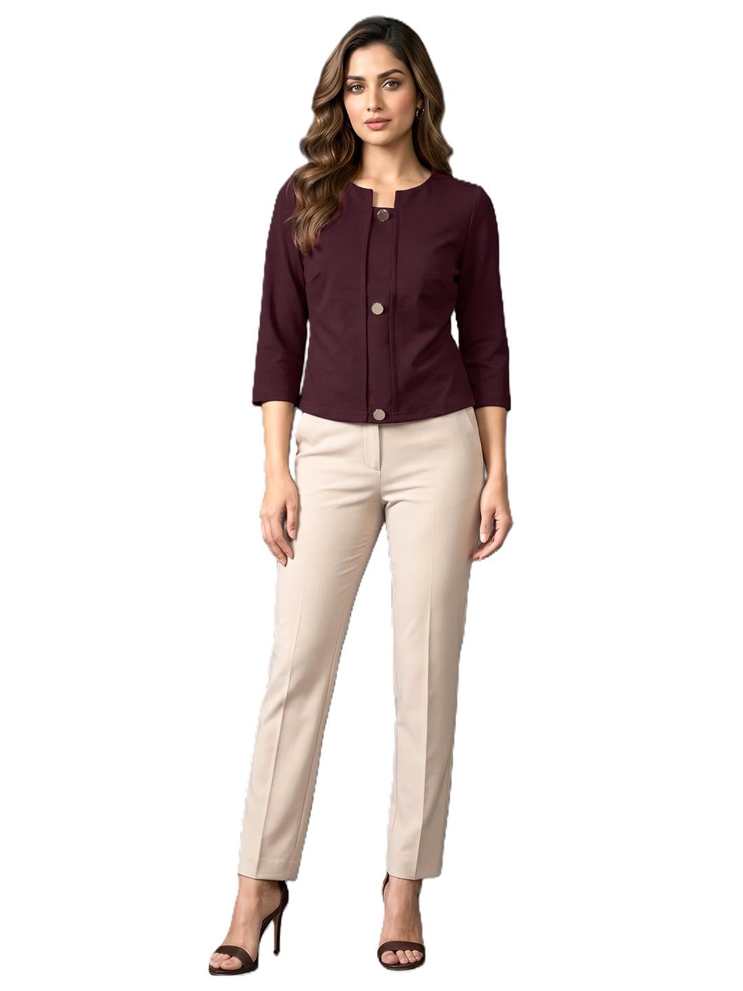 addyvero Elegant Cropped With Pearl Detail, Long Sleeve, Women’s Top-picture-11