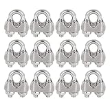 20PCS Cable Clamps 5/16 Stainless Steel Wire Cable Clamps M8 Wire Rope Clamp 5/16 inch Wires Rope Cables Clip Clamp Heavy Duty U Bolt Saddle