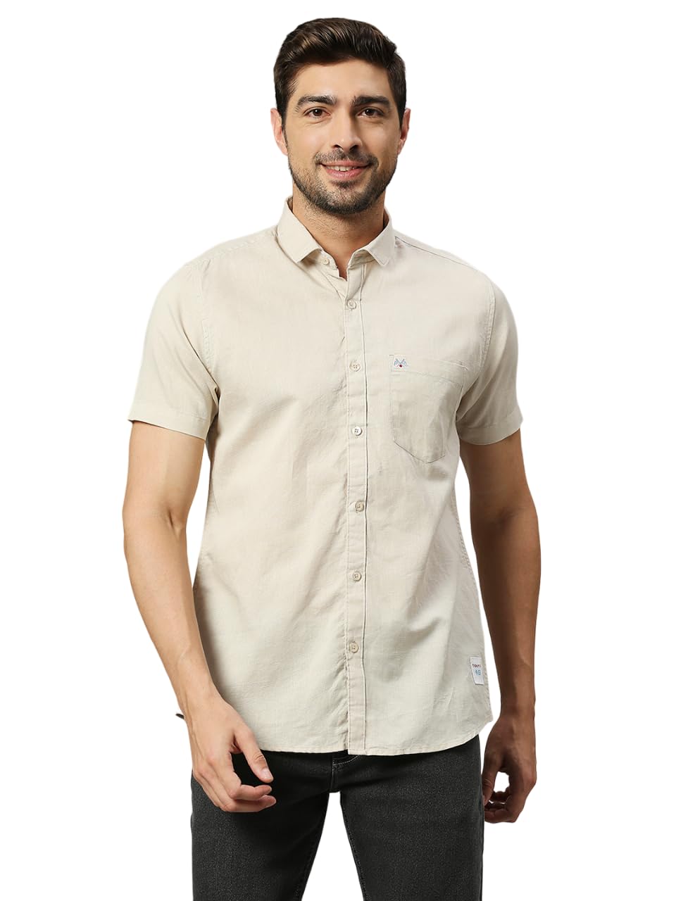 thomas scott Men's | Solid | Half Sleeve | Slim Fit | Linen Blend | Spread Collar | Casual Shirt-picture-15