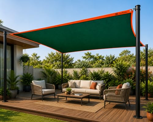 Image of Green Shade Ne.t 90% UV Block | Multipurpose Garden & Balcony Ne.t | Portable Greenhouse Protection Ne.t | Weather Resistant | Green (Pack of 1) (10x5 Feet)