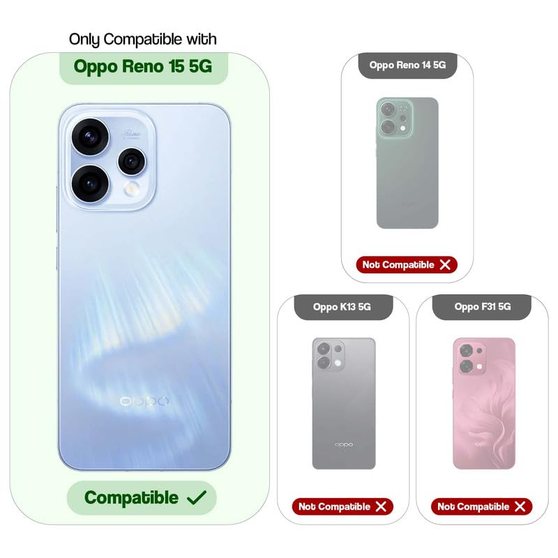 Image of Mr. Case Back Cover for Oppo Reno 15 5G | Ring Design Protective Case with Camera Cut Protection | Anti Slip Grip | Shockproof Mobile Cover - Stone Black