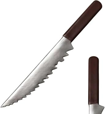 12.5 Inch Realistic Fake Knife Prop, Serrated PU Foam Knife for Halloween Costume & Horror Movie Themed Party Decor