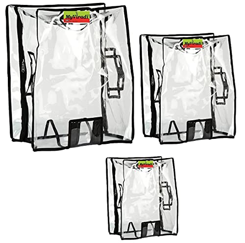 Image of PVC Transparent Luggage Waterproof Cover Suitcase for Aristocate, American Turister, Safari, VIP (for Hard Luggage /Suitcase, Combo of 3 (22+26+30))