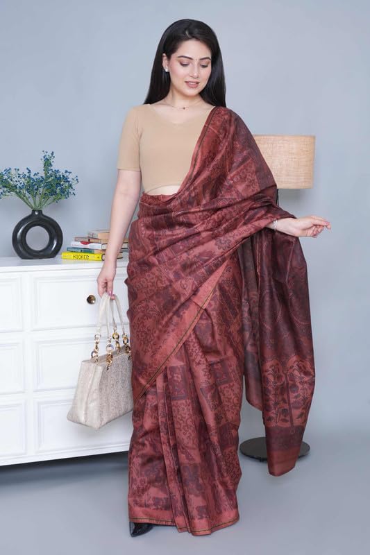 Image of Mlada V-Neck Stretchable Saree Blouse Top for Women | Slim Fit Short Sleeves Solid Cotton Blouses | Readymade Saree Blouses for Women Festive & Ethnic | Blouse Crop Top