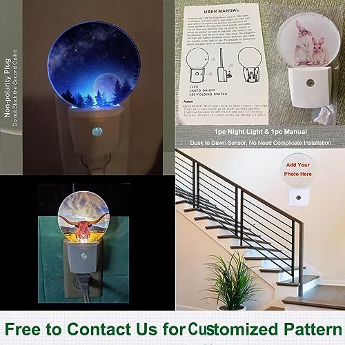 Image of Santa Joy Christmas Night Light Plug into Wall Winter Plug-in Night Lights with Dusk-to-Dawn Sensor for Bedroom, Bathroom and Living Room 0.5W Sleep Friendly for Women /Girls /Boys Gift
