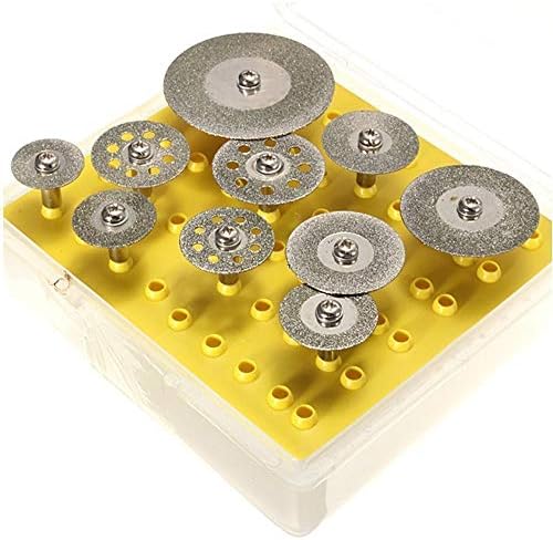 Diamond Cutting Wheel, YEEZUGO 10PCS 1/8" Diamond Cutting Discs Cut-Off Wheel Blades Set for Dremel Rotary Tool