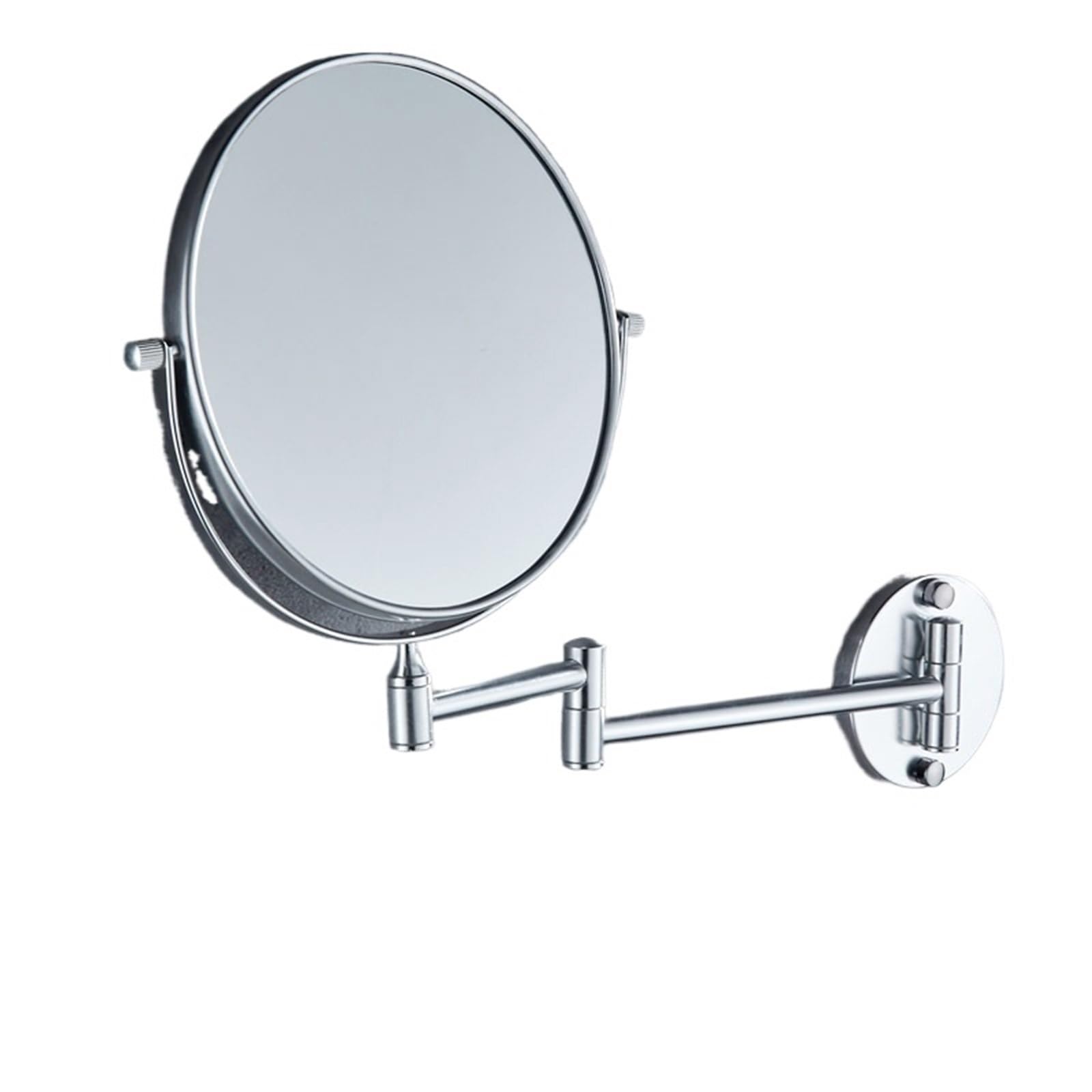 KTMBOHU Hole-free Beauty Mirror Bathroom Double-sided Makeup Mirror Rotating And Folding 3 Times Magnification Retractable Wall Hanging(铝化妆镜-亮光)
