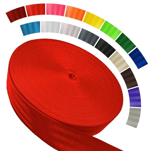 Image of Polyester Webbing Strap 16+Colors - 1 inch&1.5 inch&1.9 inch - 16.5 25 33 55 Yards Heavy Duty Webbing Roll, Flat Webbing Strap for Indoor&Outdoor Gear, Climbing, DIY Crafting, Repairing