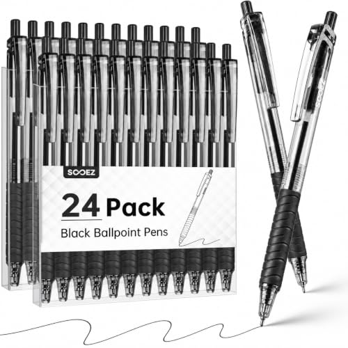 Image of Sooez 24 Pack Bulk Pens Ballpoint, Smooth Writing Pens with Soft Grip