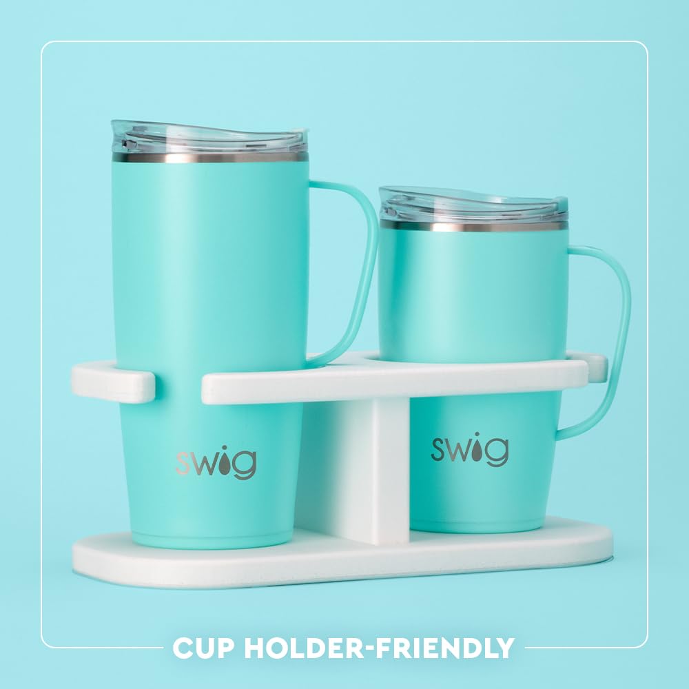 Swig Life 22oz Travel Mug, Insulated Tumbler with Handle and Lid, Travel Coffee Mug, Cup Holder Friendly, Stainless Steel 22 oz Tumbler, Reusable Insulated with Lid (North Carolina)
