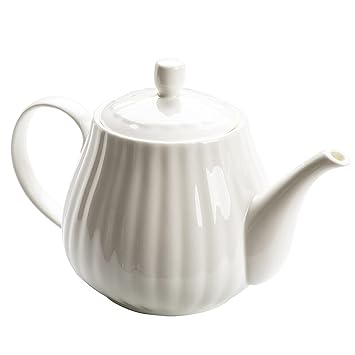 Creative Home Bone China Coffee Pot Office Ceramic Teapot Large Capacity Teapot With Filter Simple Handmade White Kettle (Cor : WHITE)