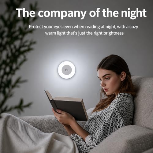 Image of FLYNGO Touch Control Wireless LED Night Light, USB Rechargeable Magnetic Stick-On Light with Adjustable Brightness for Closet, Wardrobe, Bedroom, Hallway & Stairs (Pack of 1)